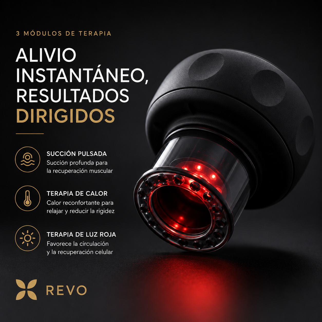 REVO Recovery® Alivia la tensión muscular en minutos, desde casa.